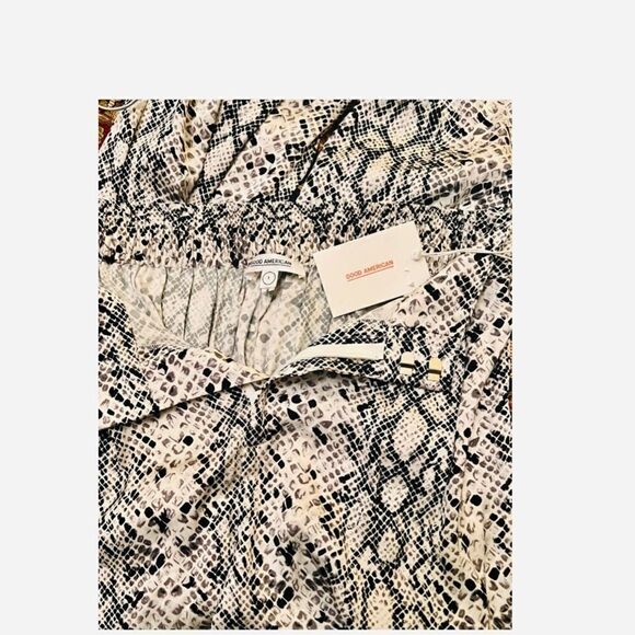 Good American Silky Flowy Snake Skin Print Pant BNWT - Picture 7 of 9